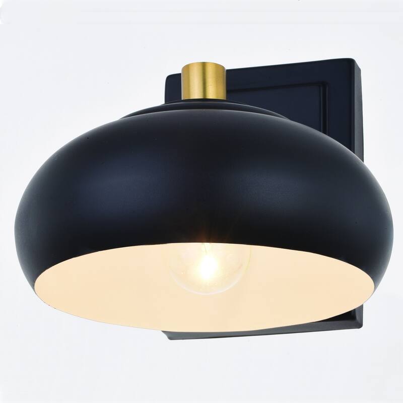 Bathroom Wall Sconce Light - Modern Dome Sconce - Black Brass Wall Lighting Fixture - 7