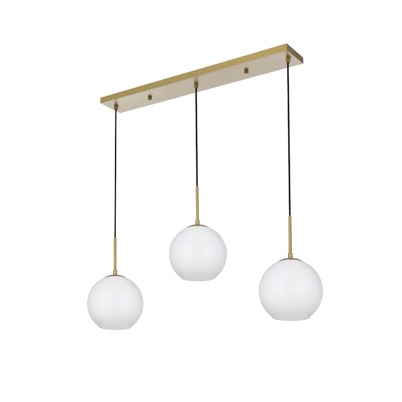 3-Light 36 inch Pendant with Frosted White Glass