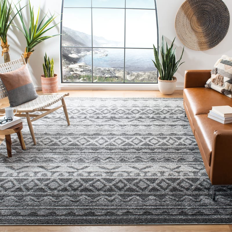 SAFAVIEH Adirondack Hiyam Moroccan Boho Rug - 9' x 12' - Ivory/Charcoal
