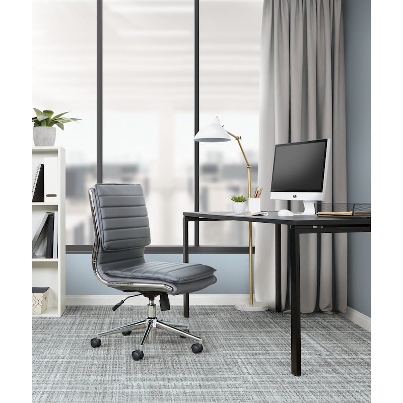 Armless Mid Back Professional Managers - Grey/Silver