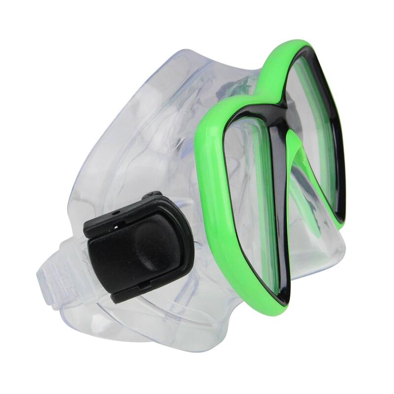 6.25" Neon Green and Black Monaco Children's Swimming Mask for Ages 10 and up