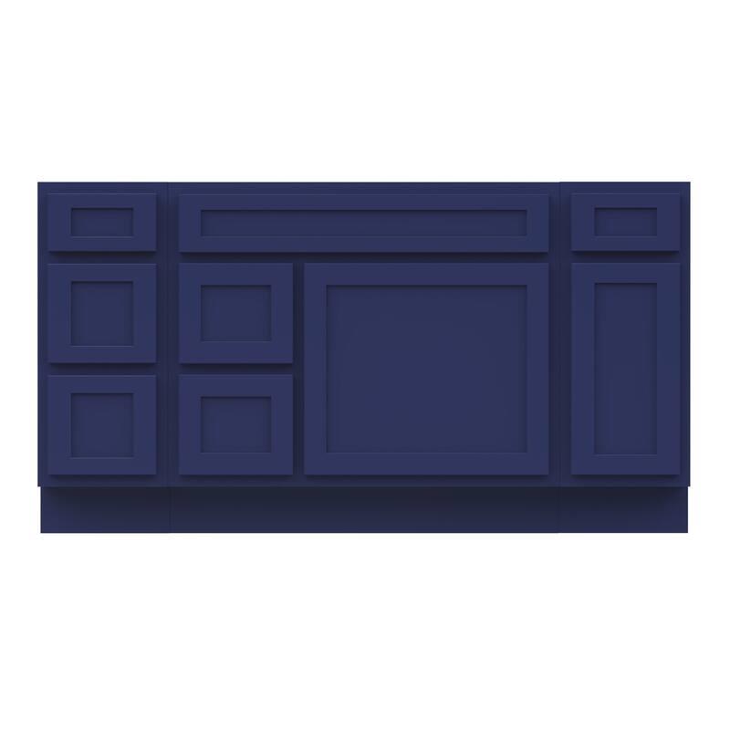 Vanity Art 60" Oak Freestanding Bathroom Vanity Cabinet without Top