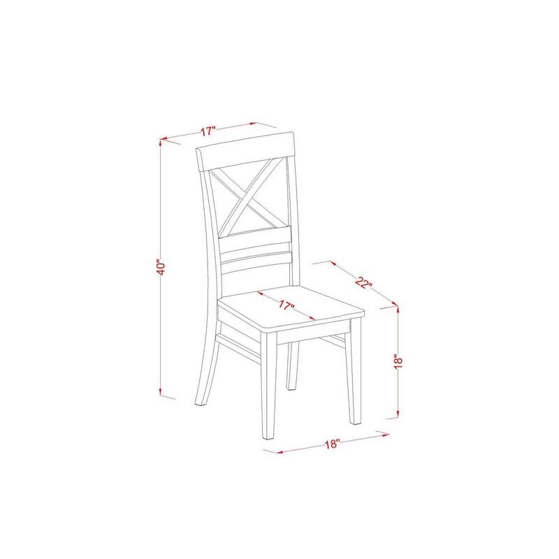 Dining Chair X Back Kitchen Chair Buttermilk Cherry Finish Modern Accent Seating