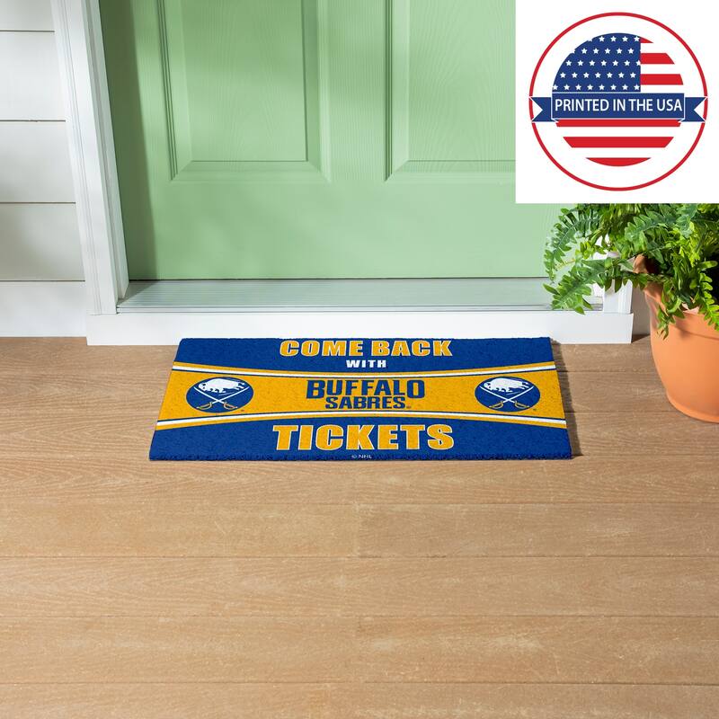 Boston Bruins 28 in. x 16 in. PVC "Come Back With Tickets" Trapper Door Mat