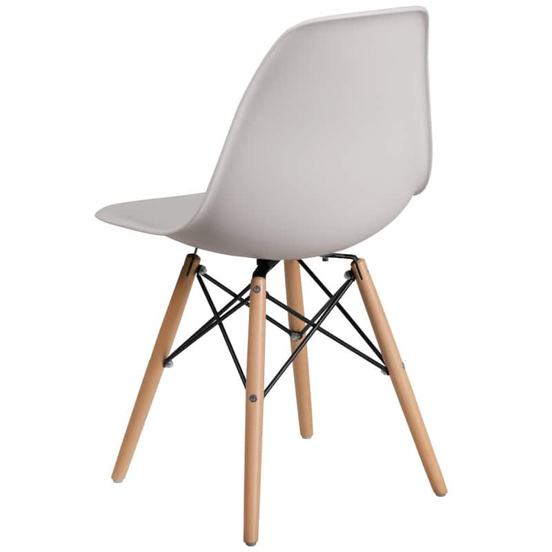 Plastic Chair with Wooden Legs