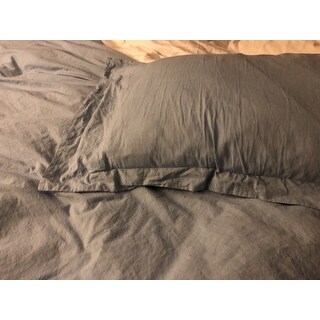 All Natural Prewashed Yarn Dye Cotton Chambray Duvet Cover Set - Luxurous Soft, Wrinkled Look, Eco-Friendly Package
