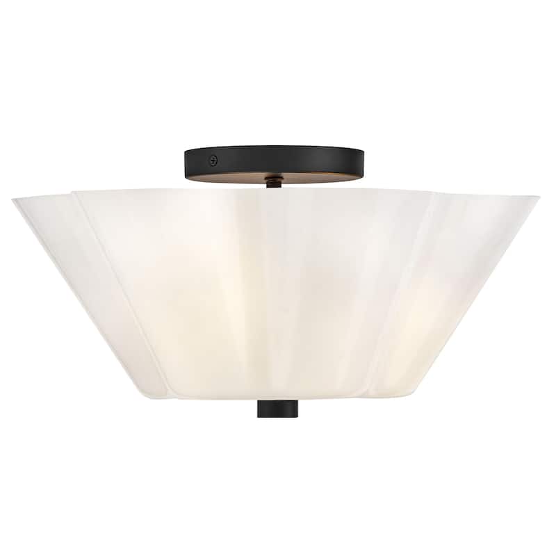 Lark 83713 Honey 3 Light 15" Wide Semi-Flush Bowl Ceiling Fixture