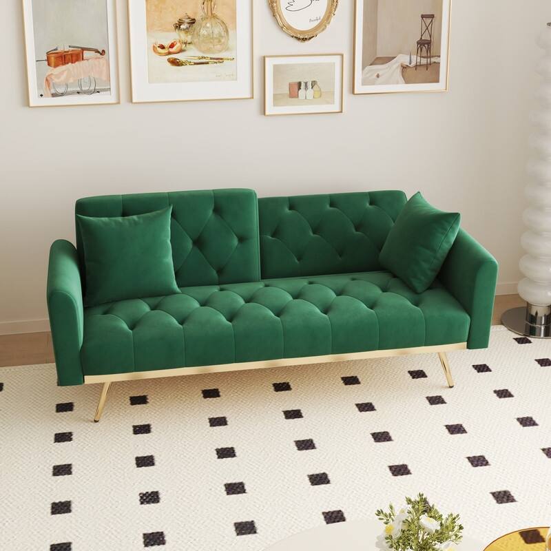68.30" Velvet double sofa bed in five stylish colors