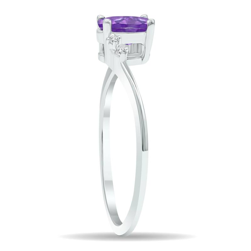 Women's Amethyst and Diamond Tierra Ring in 10K White Gold