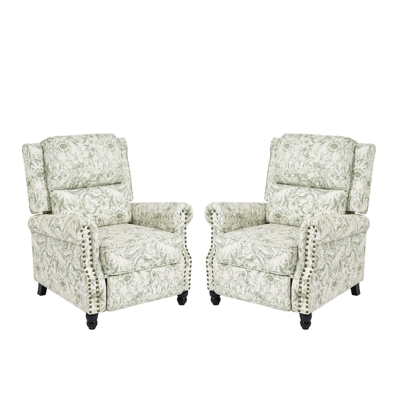 Nail-head Padded Seat Pushback Recliner Chair