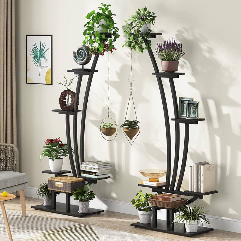 6-tier 2-piece Tall Plant Stand Shelf for Indoor Home Garden