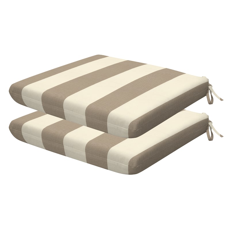 Outdoor Universal Seat Cushion (2-Pack) - 18" wide x 17.5" deep x 2.5" thick