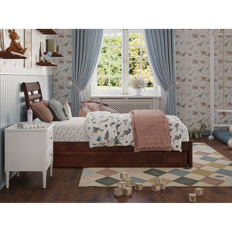 Emelie Platform Bed with Panel Footboard and Twin Trundle