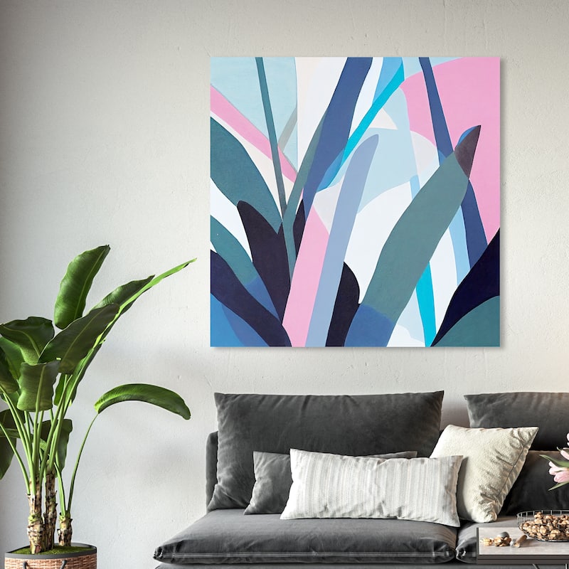 Wynwood Studio Canvas Abstract Aromatic Azure 1 Blue and Tropical Wall Art Canvas Print - 40 x 40