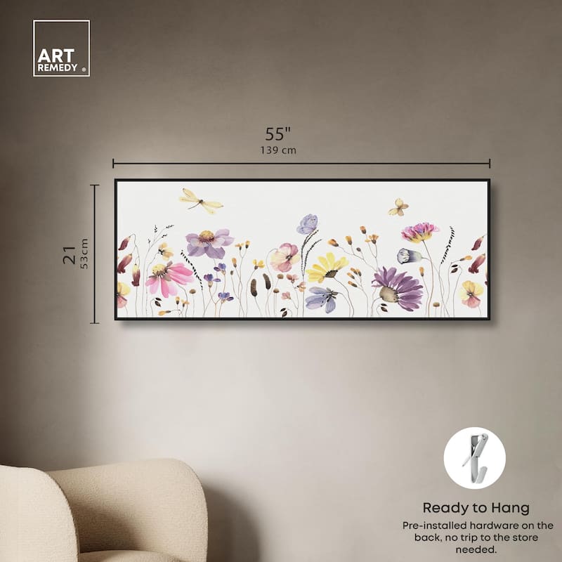 Floral Over Door Art Panoramic Canvas by Art Remedy