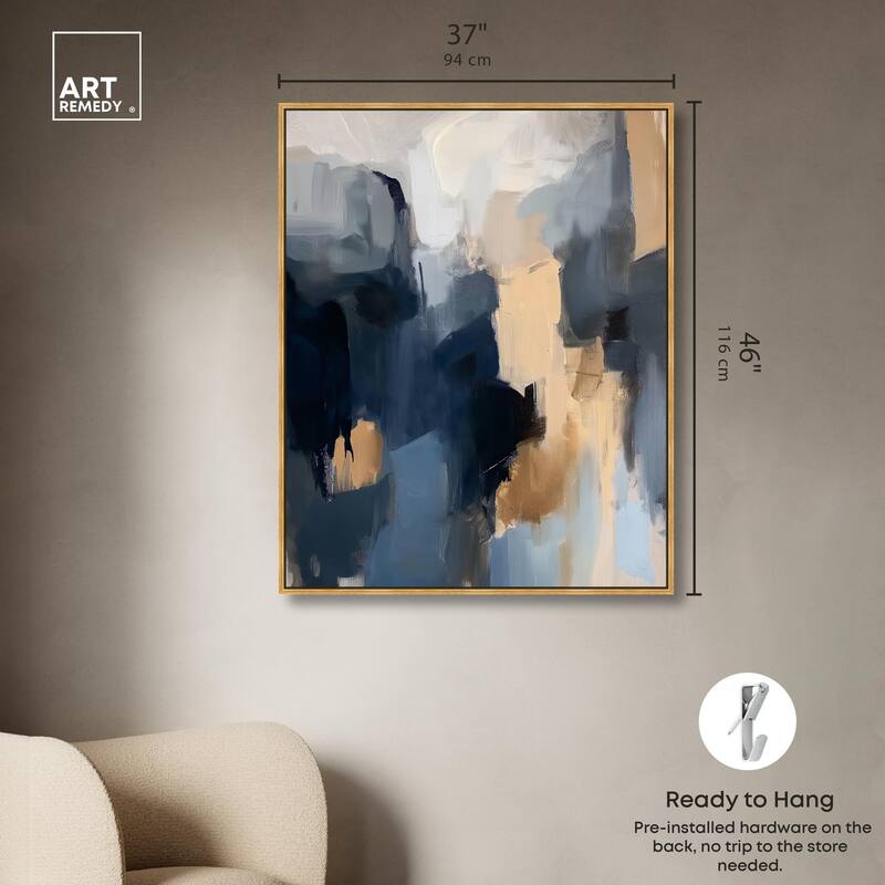 Navy Beige II Canvas by Art Remedy