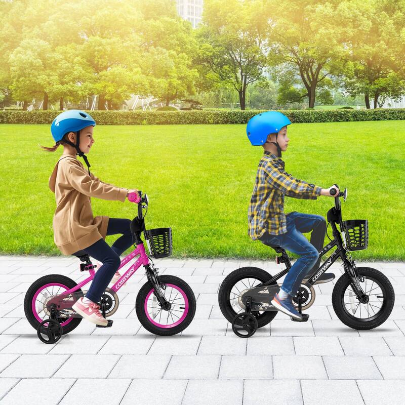 Costway 12"/14"/16"/18" Kid’s Bike with Training Wheels Adjustable - See Details