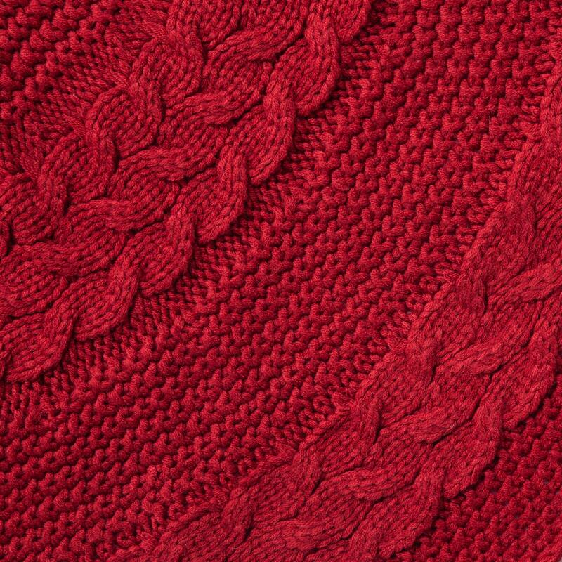 Glitzhome Set of 3 Red or White Snowflake Christmas Stocking and Tree Skirt Decoration