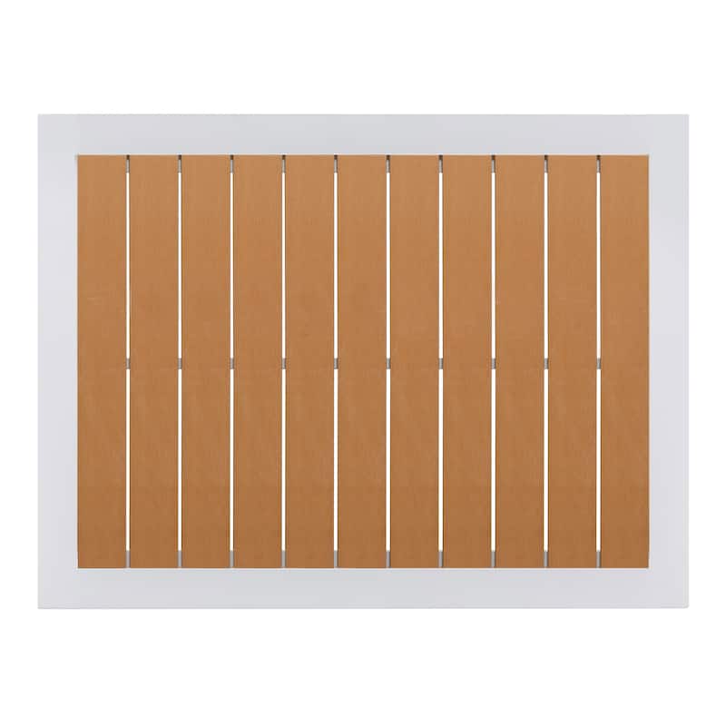 Outdoor Rectangle Coffee Table, All-aluminum Frame, Imitation Wood Tabletop