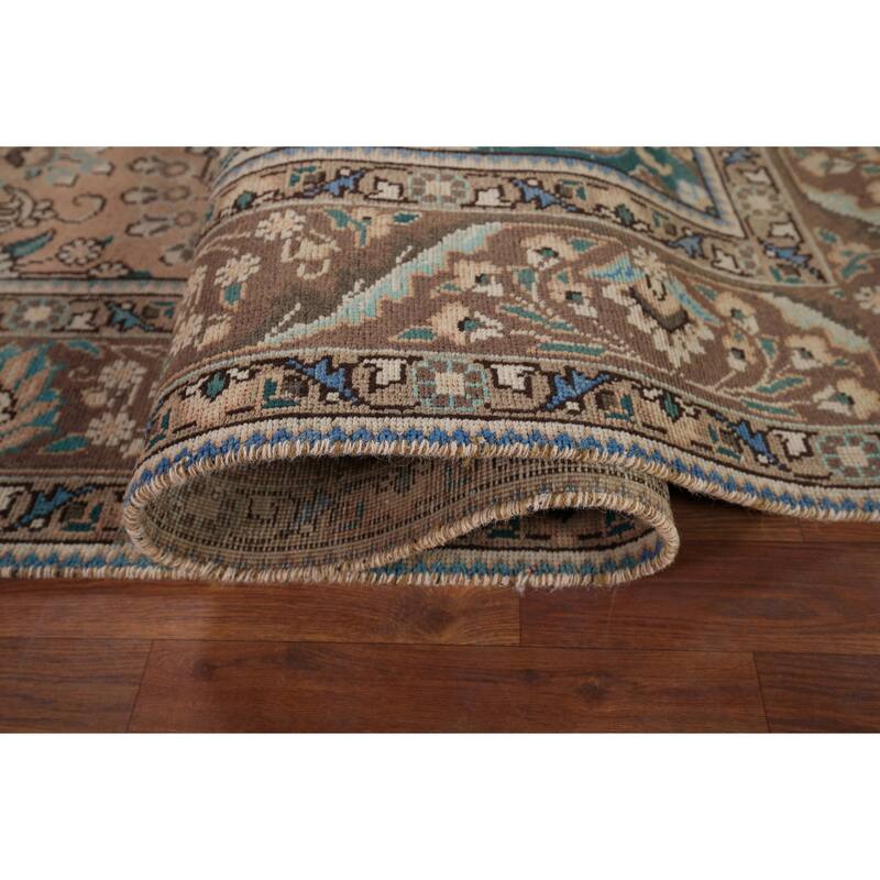 Tabriz Vintage Persian Area Rug Hand-Knotted Oriental Wool Carpet - 6'6" x 9'11"