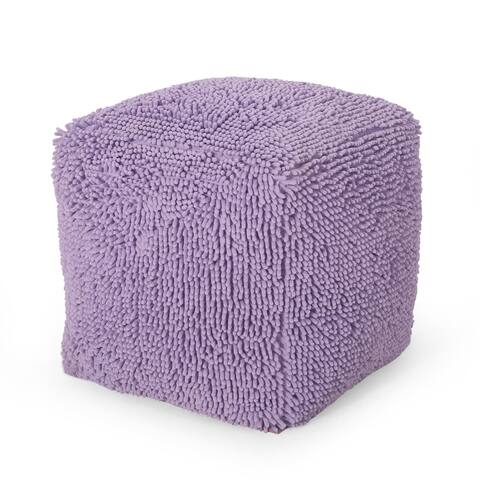 Moloney Modern Microfiber Chenille Square Pouf by Christopher Knight Home