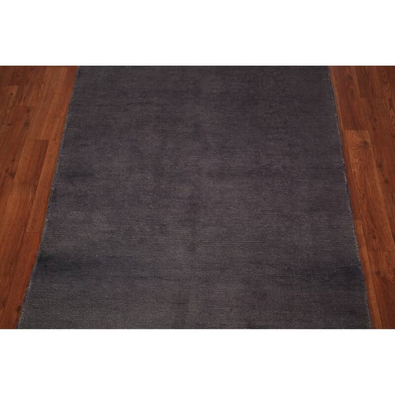 Gray Modern Gabbeh Oriental Foyer Rug Handmade Wool Carpet - 3'2" x 4'10"