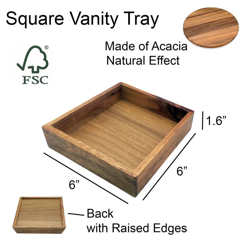 Acacia Wood Bathroom Accessory Set Collection