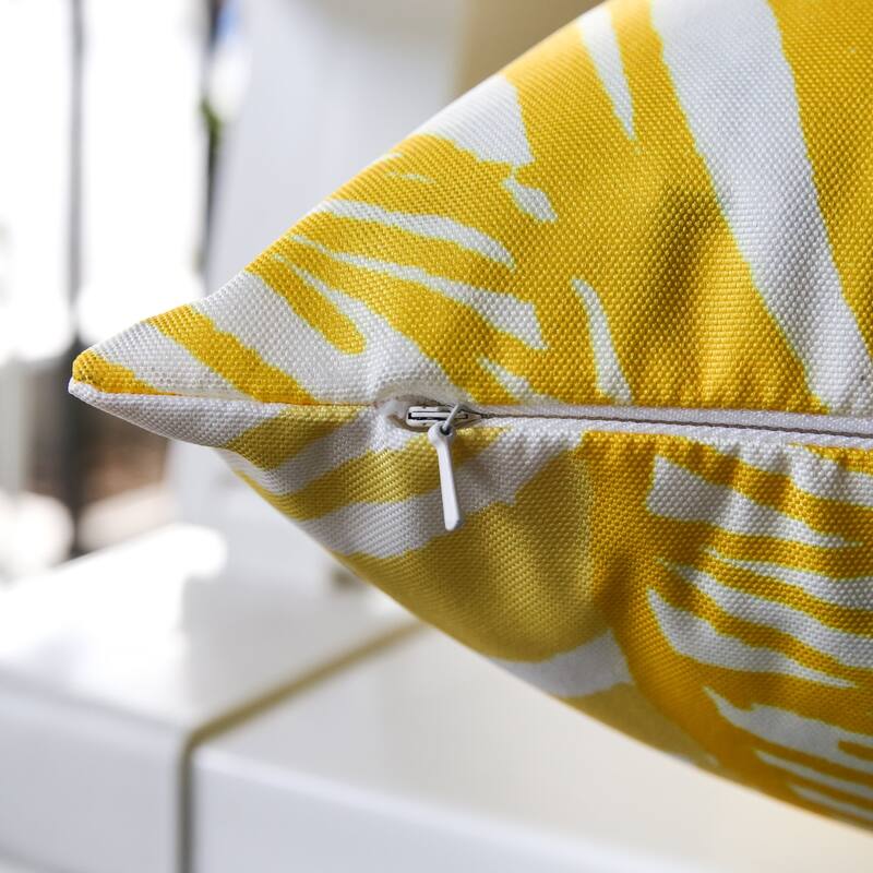 Leaf Vein Throw Pillow Outdoor Indoor Weather Resistant 20x20 Inches