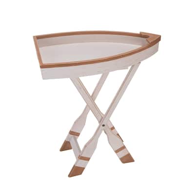 22.8" Wood Boat Tray Folable Table