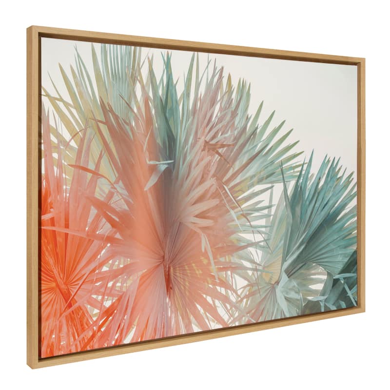 Kate and Laurel Sylvie Red Hot Summer Framed Canvas by Alicia Bock - 28x38 - Natural