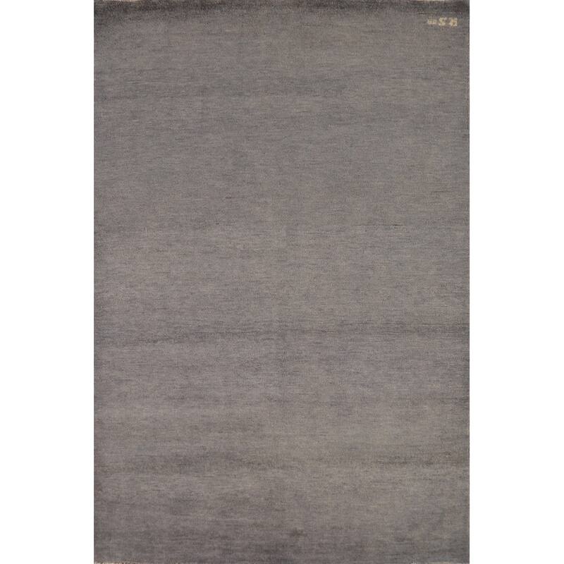 Hand Knotted Oriental 100% Wool Carpet Modern Modern Greys & Charcoal Gabbeh Area Rug - 5' 11'' X 4' 0''