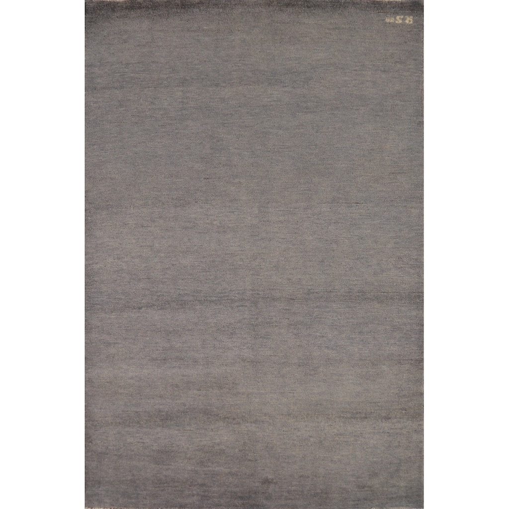 Hand Knotted Oriental 100% Wool Carpet Modern Modern Greys & Charcoal Gabbeh Area Rug - 5' 11'' X 4' 0''