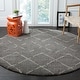 preview thumbnail 25 of 154, SAFAVIEH Arizona Shag Nevada 1.2-inch Thick Rug 5'1" Round - Grey/Ivory
