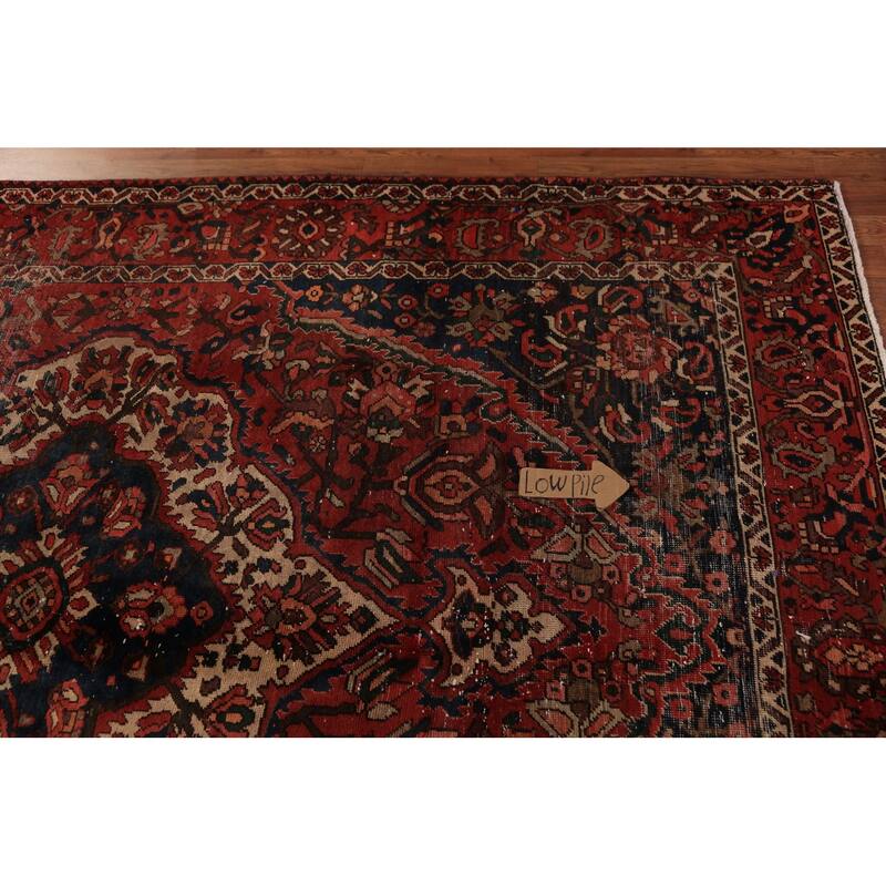 Bakhtiari Persian Vintage Area Rug Hand-Knotted Red Wool Carpet - 6'8" x 9'7"