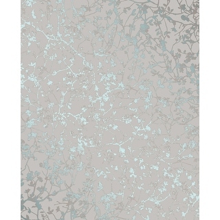 Palatine Teal Leaves Wallpaper - 20.5in x 396in x 0.025in