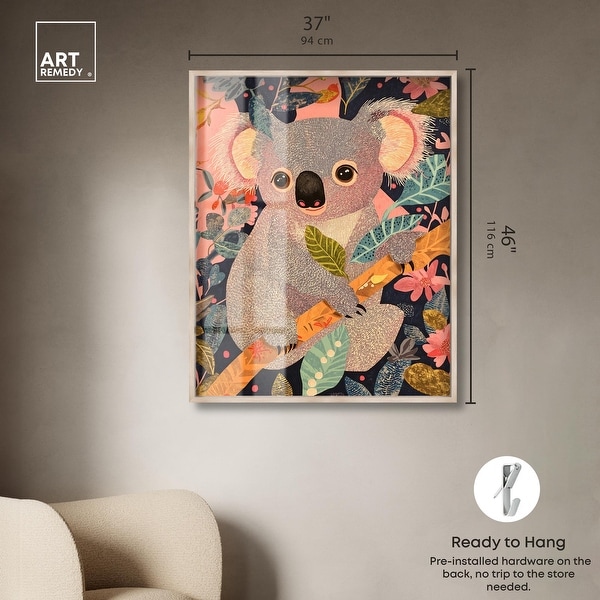 Koala in the Leaves Zoo Art Shadowbox Print by Art Remedy - Bed