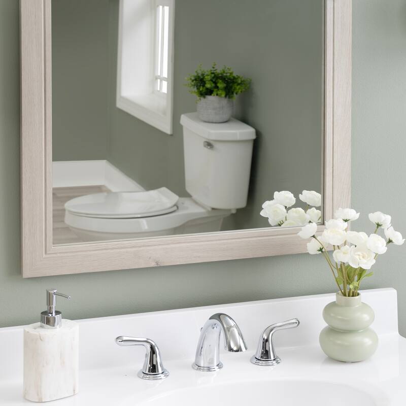 Linon Blakely Vanity with Mirror and Dual 12-inch Side Cabinets