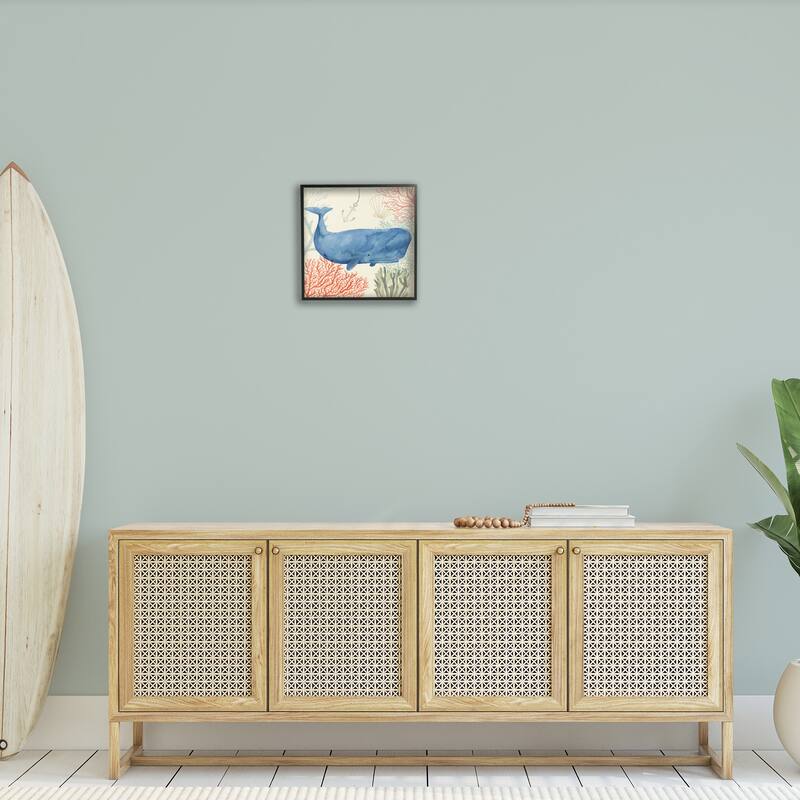 Stupell Anchor Coral and Shells Underwater Whale Framed Art, Design By Artist Victoria Borges