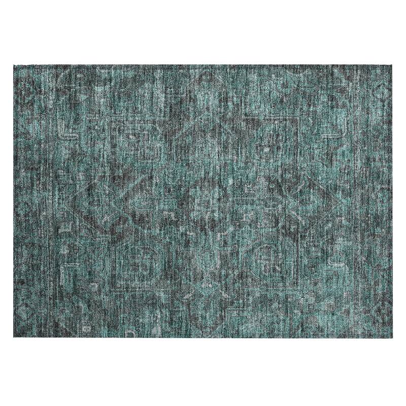 Dafi Oriental Weather Resistant Heritage-Inspired Outdoor Rug - 2' x 3' - Green