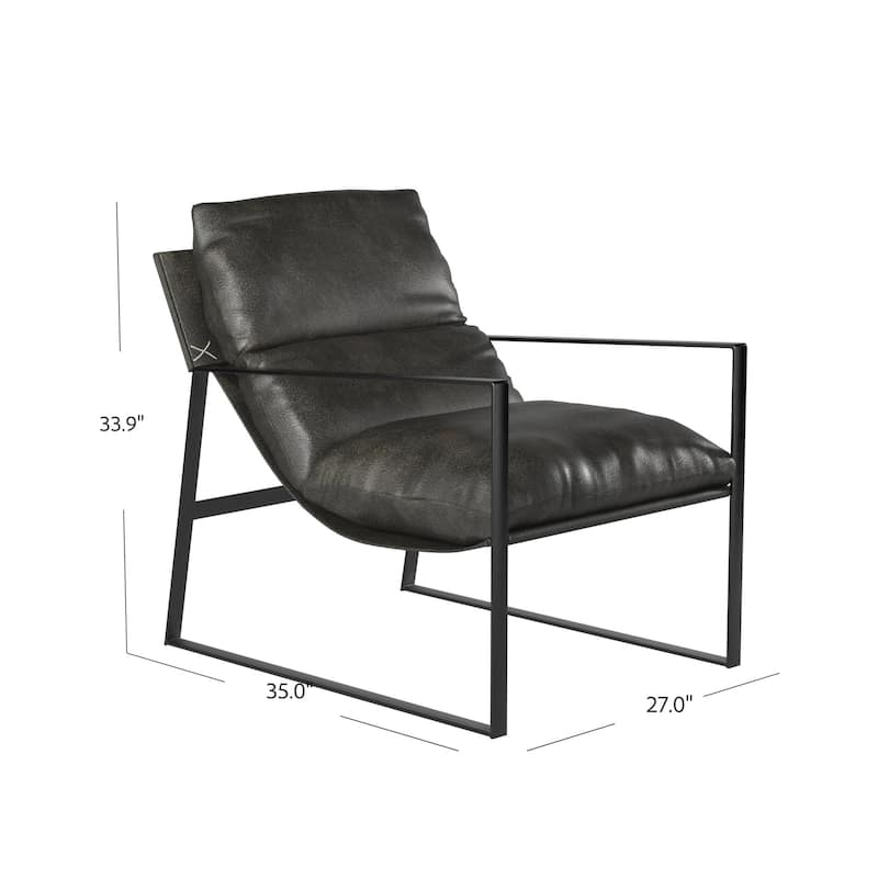 Cortney's Collection Varick Faux Leather Accent Chair