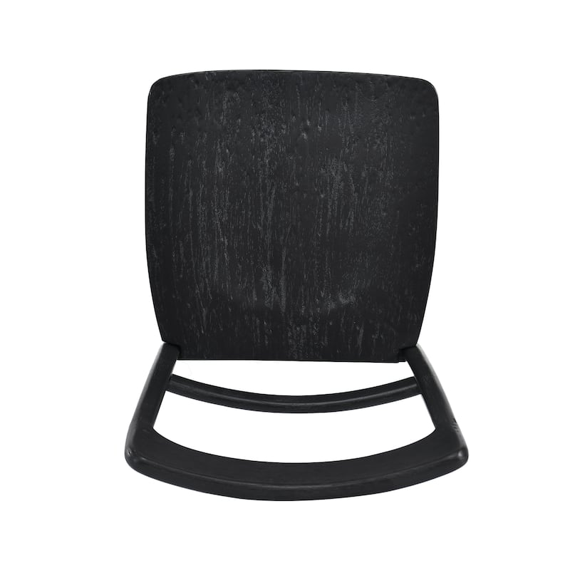 Farmhouse 17"W Wire Brushed Black Wood Dining Chairs