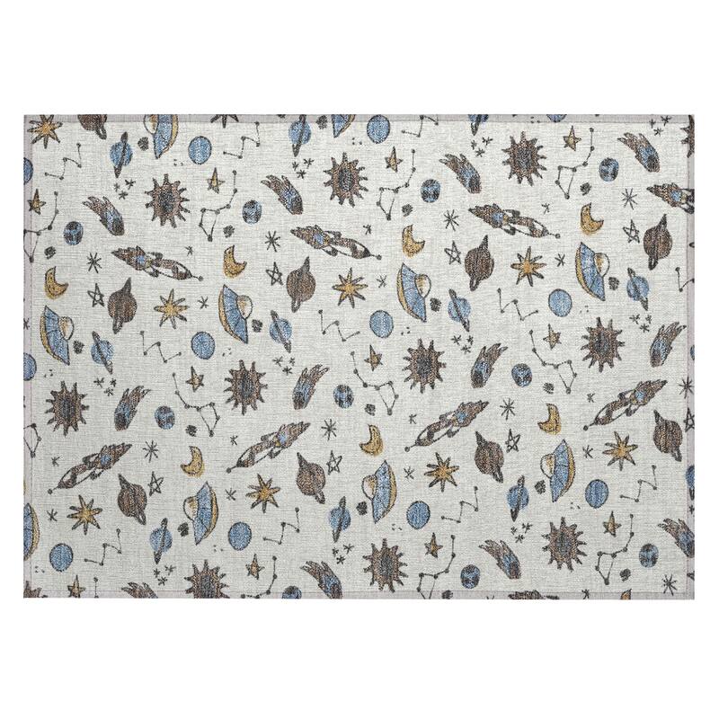 Machine Washable Indoor/ Outdoor Spaceship Chantille Rug