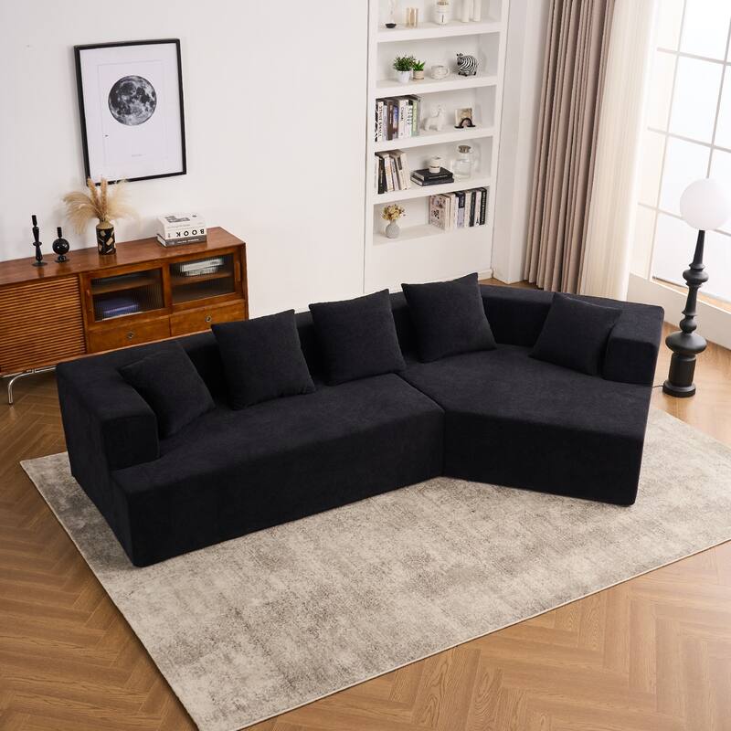 Deep Seat Modern Memory Foam Sofa with Chenille Fabric