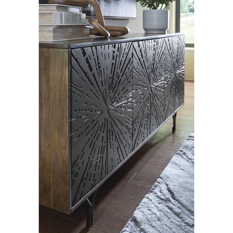 Signature Design by Ashley Lavinmont Brown Accent Cabinet - 64.13" W x 16.13" D x 30.13" H