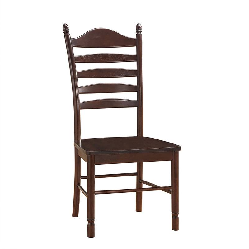 Solid Ladder Back Dining Chair - 42" - Espresso Brown