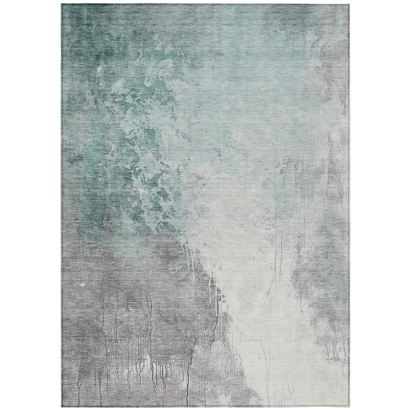 HomeRoots Abstract Transitional Rectangle Outdoor Rug