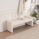 preview thumbnail 5 of 60, Boucle Bedroom Bench with Channel Tufted Modern Entryway Bench Window Bench End of Bed Bench Curved Arm - Ivory