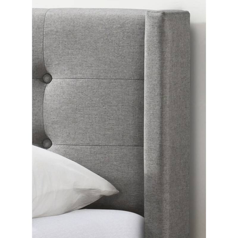 Mia Upholstered Button Tufted Wingback Bed