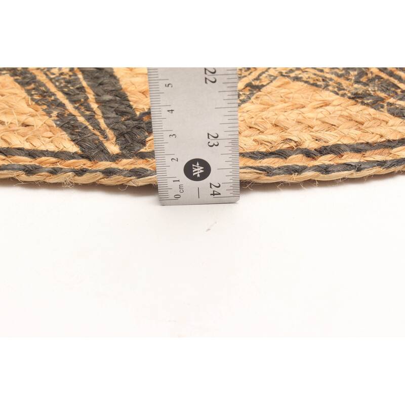 ECARPETGALLERY Braided Weave Palas Denizli Tan Jute Rug - 3'0 x 3'0