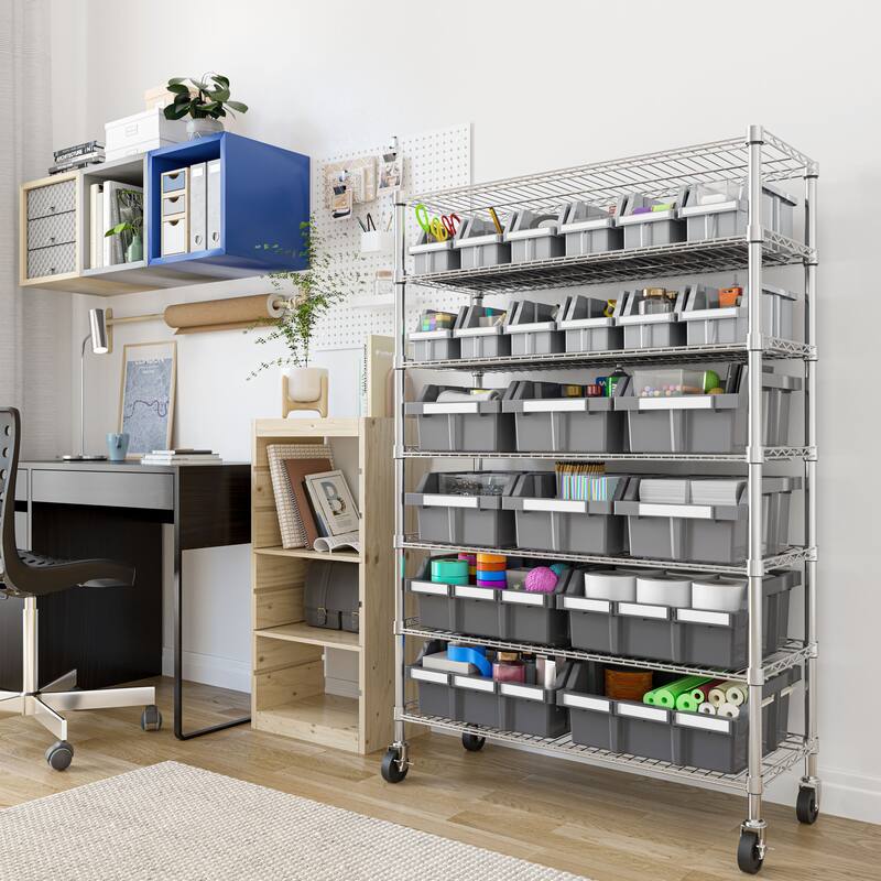 Seville Classics Platinum Commercial 7-Tier NSF 22-Bin Rack Storage System